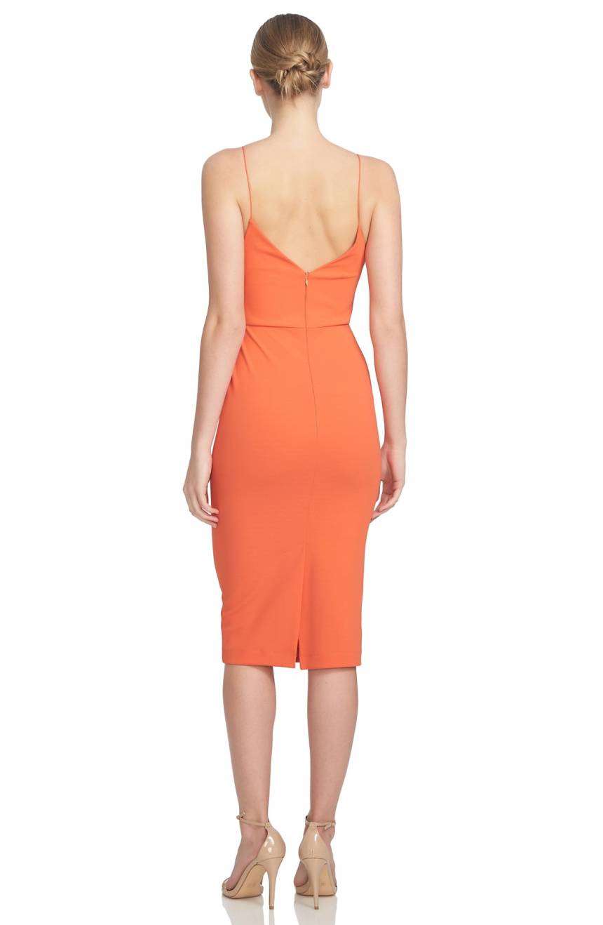 Vestido midi anaranjado