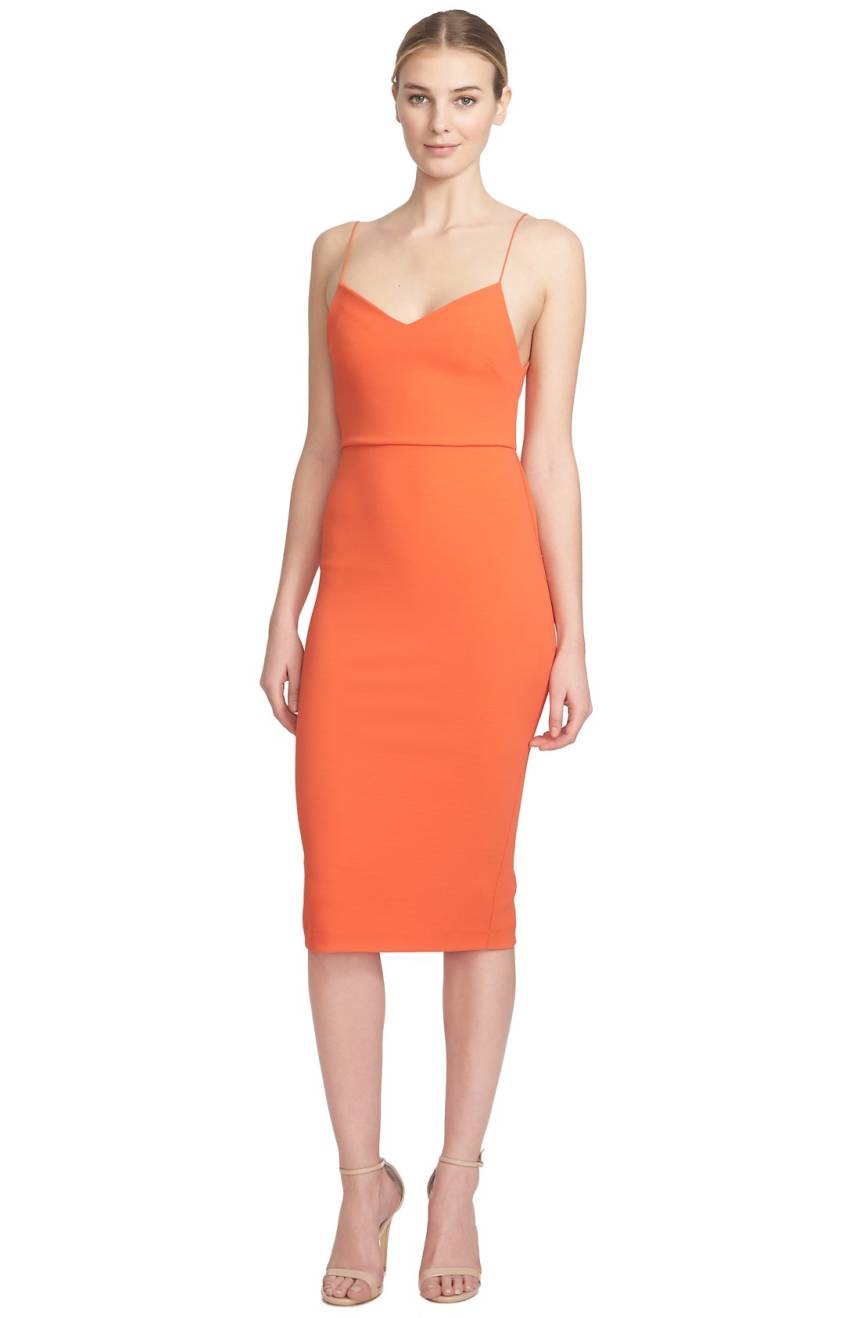 Vestido midi anaranjado