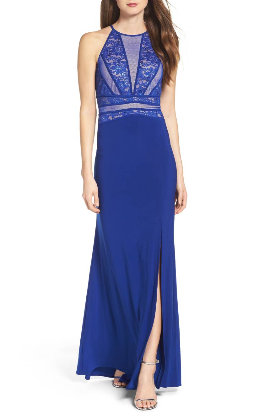 Vestido con top en encaje y espalda escotada