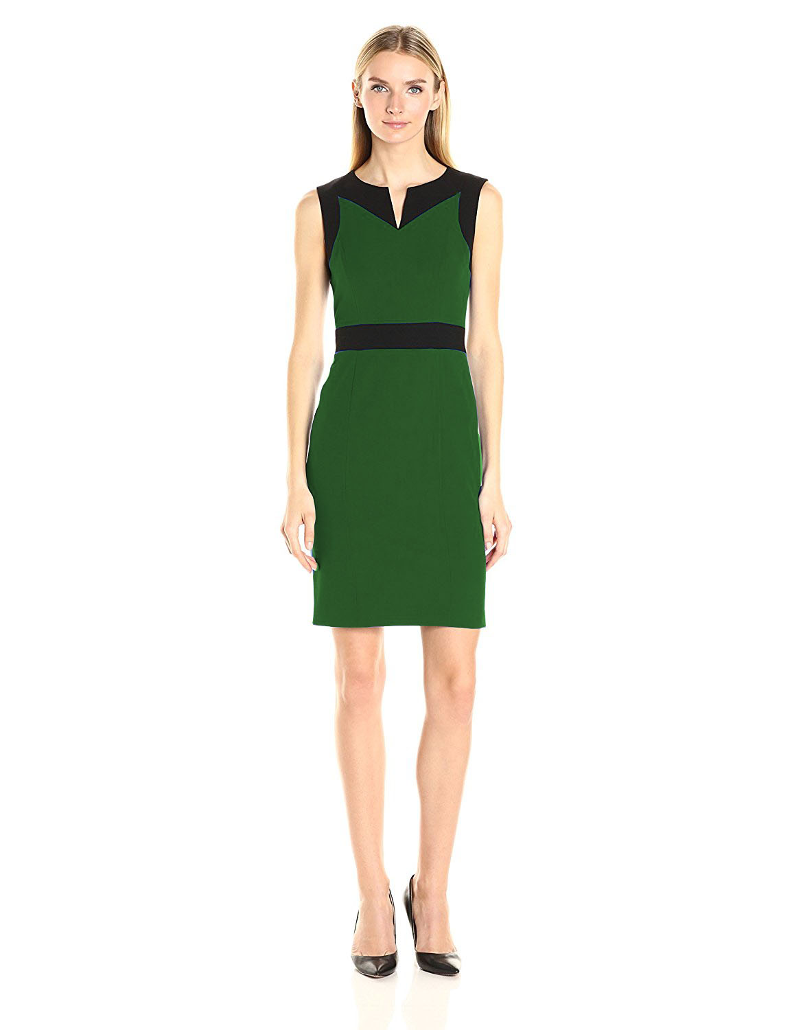 Vestido en verde y negro