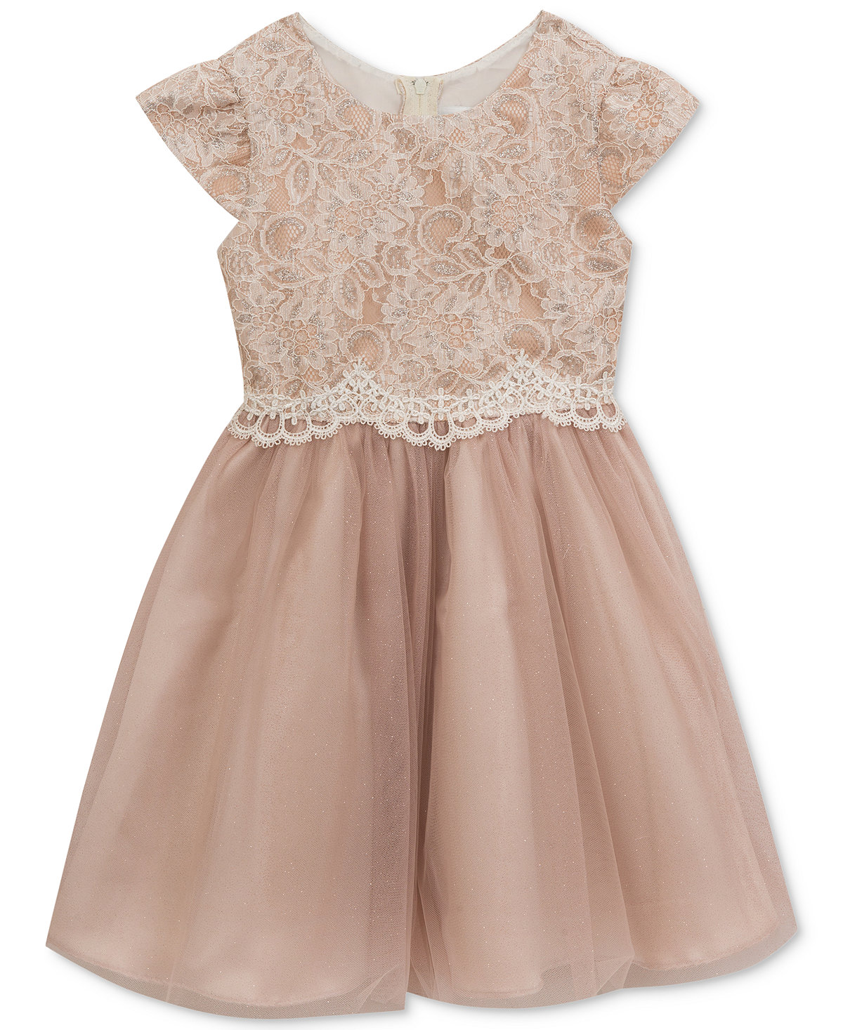 Vestido con top en encaje y falda en tul