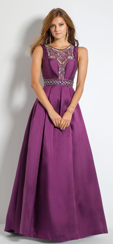 Vestido en tafeta con top bordado