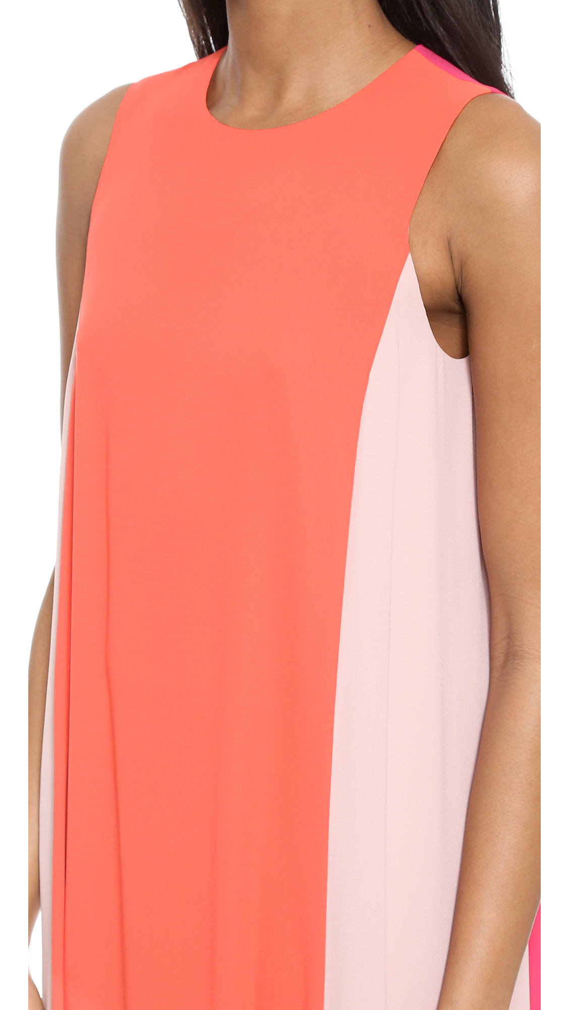 Vestido largo color block