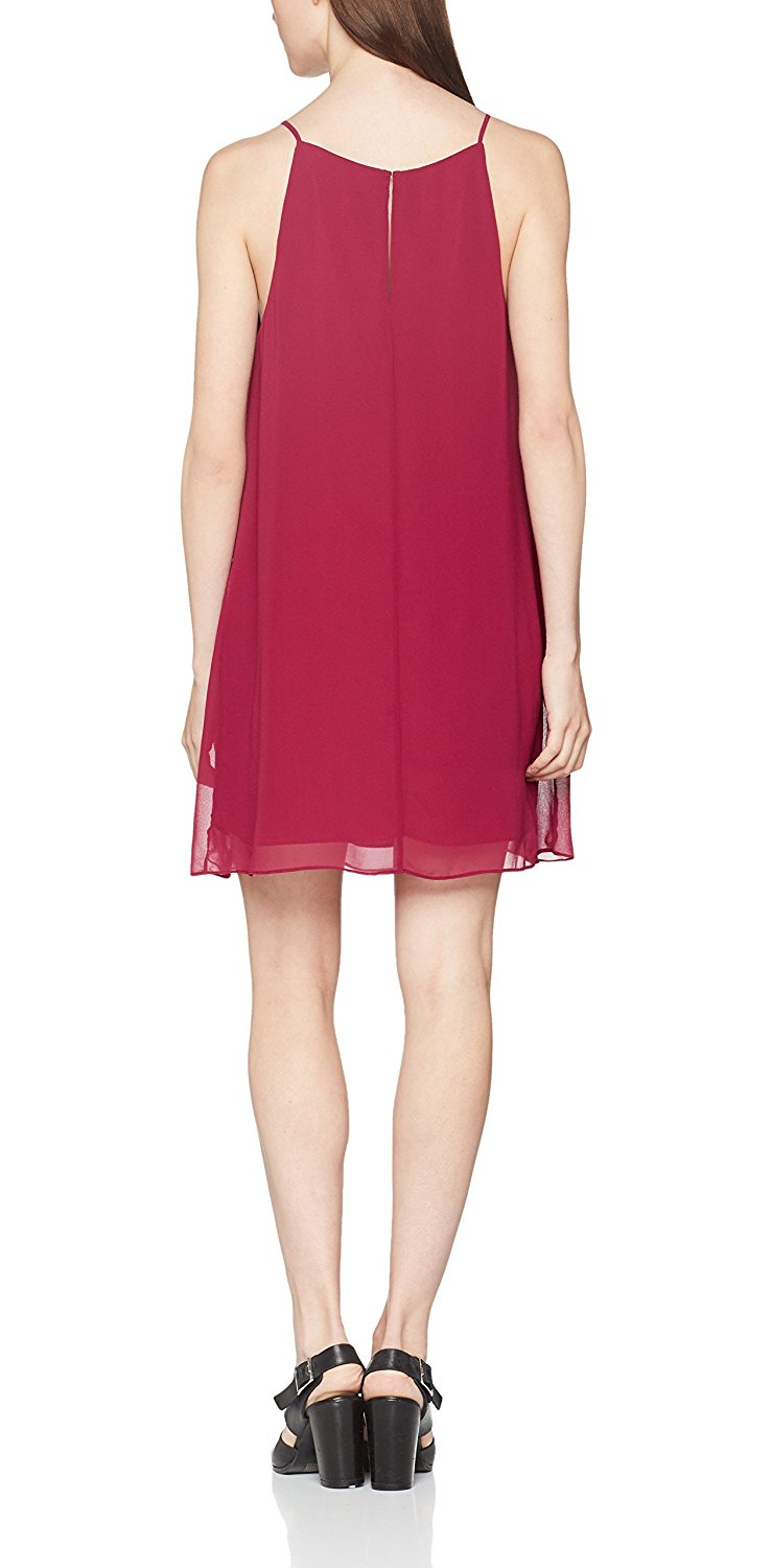 Vestido en gasa con volado al frente