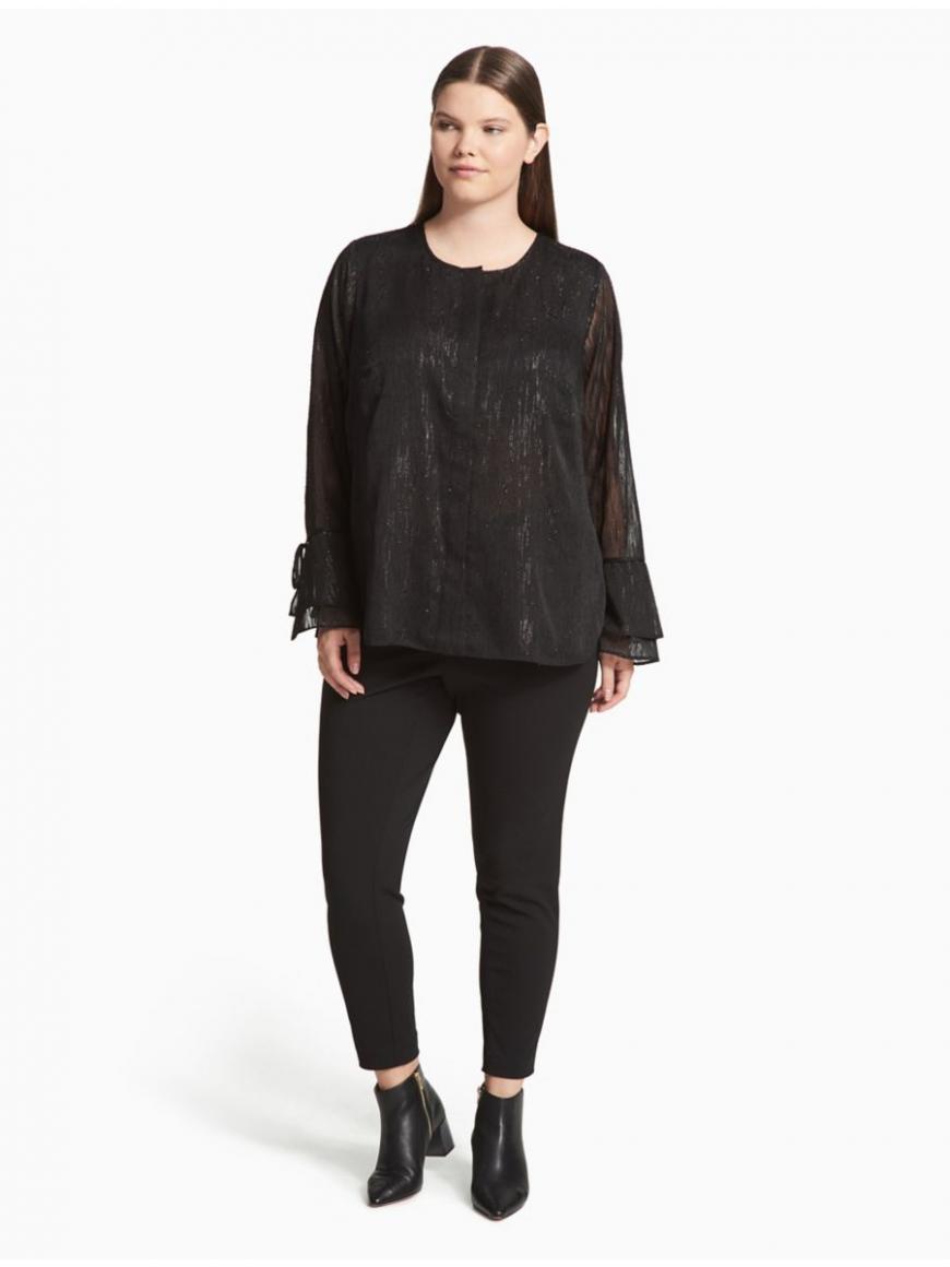 Blusa en gasa con manga larga