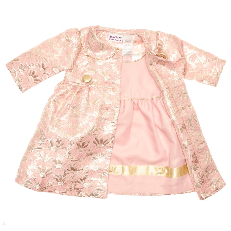 Vestido rosa con detalles en dorado