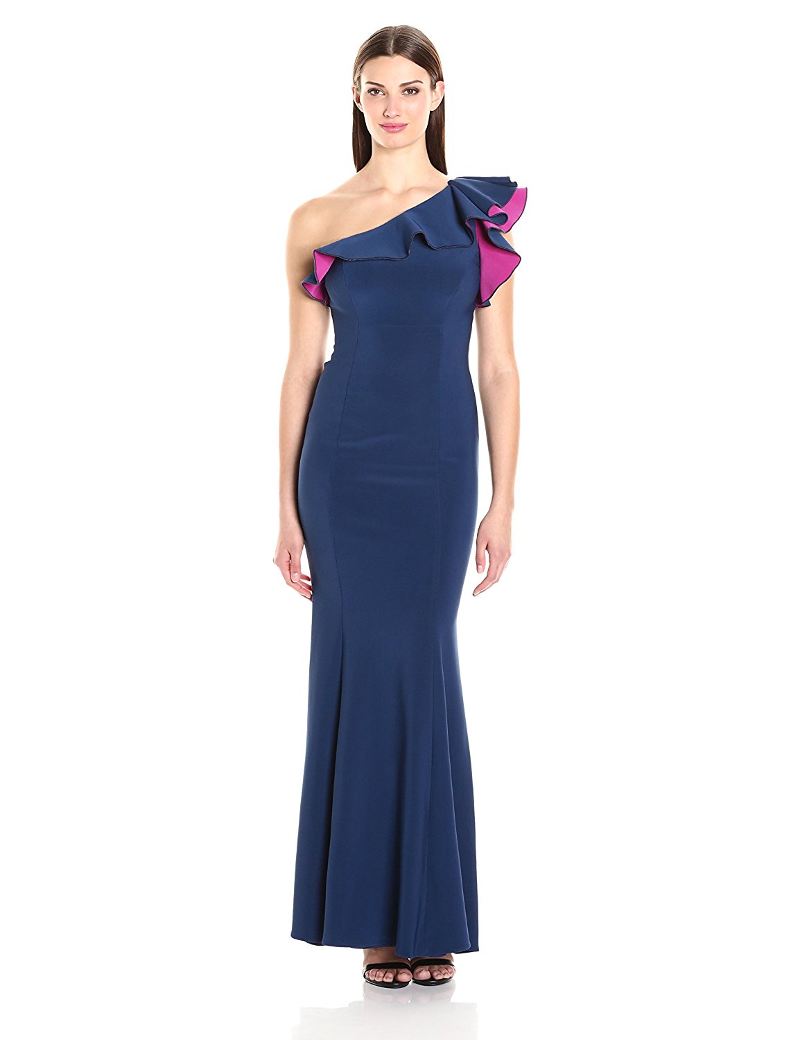 Vestido con volado en hombro