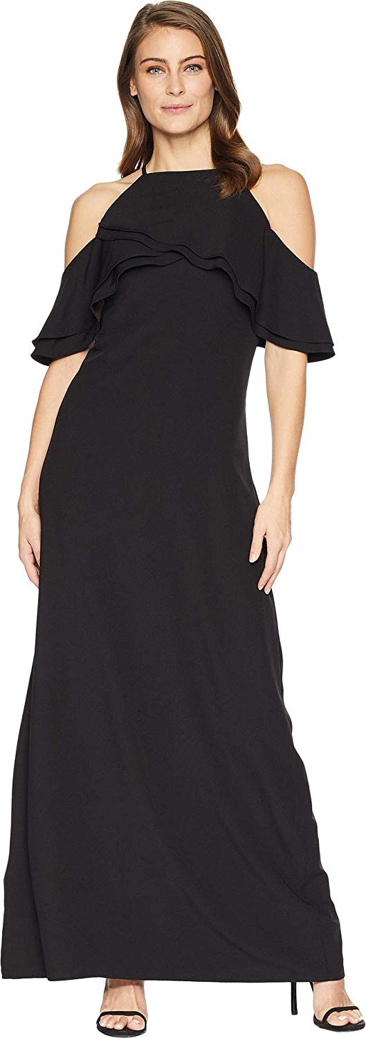 Vestido cold shoulder con mangas caidas