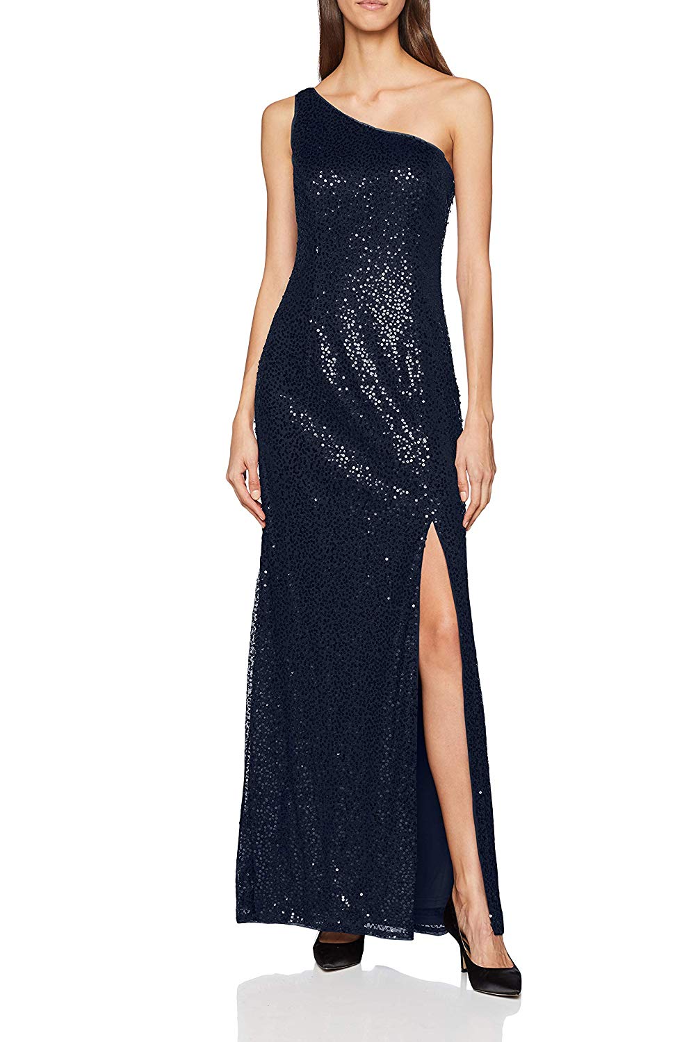 Vestido de lentejuelas con un solo hombro