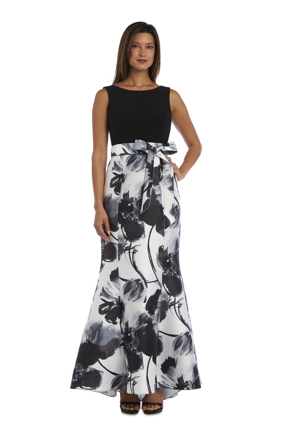 Vestido sirena con falda estampada