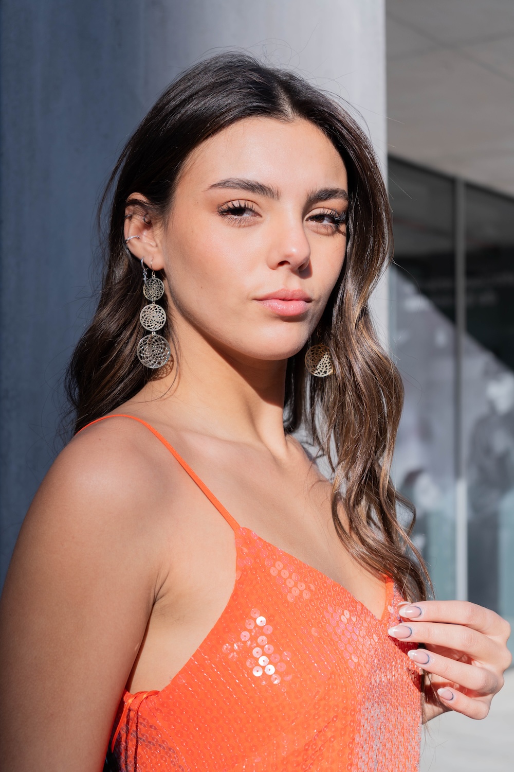 Caravanas doradas con 3 círculos