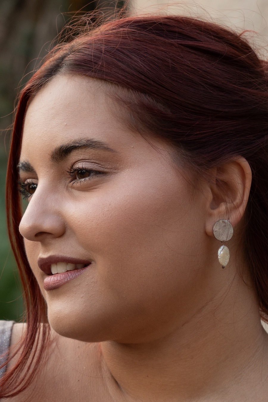 Caravanas con perla chata