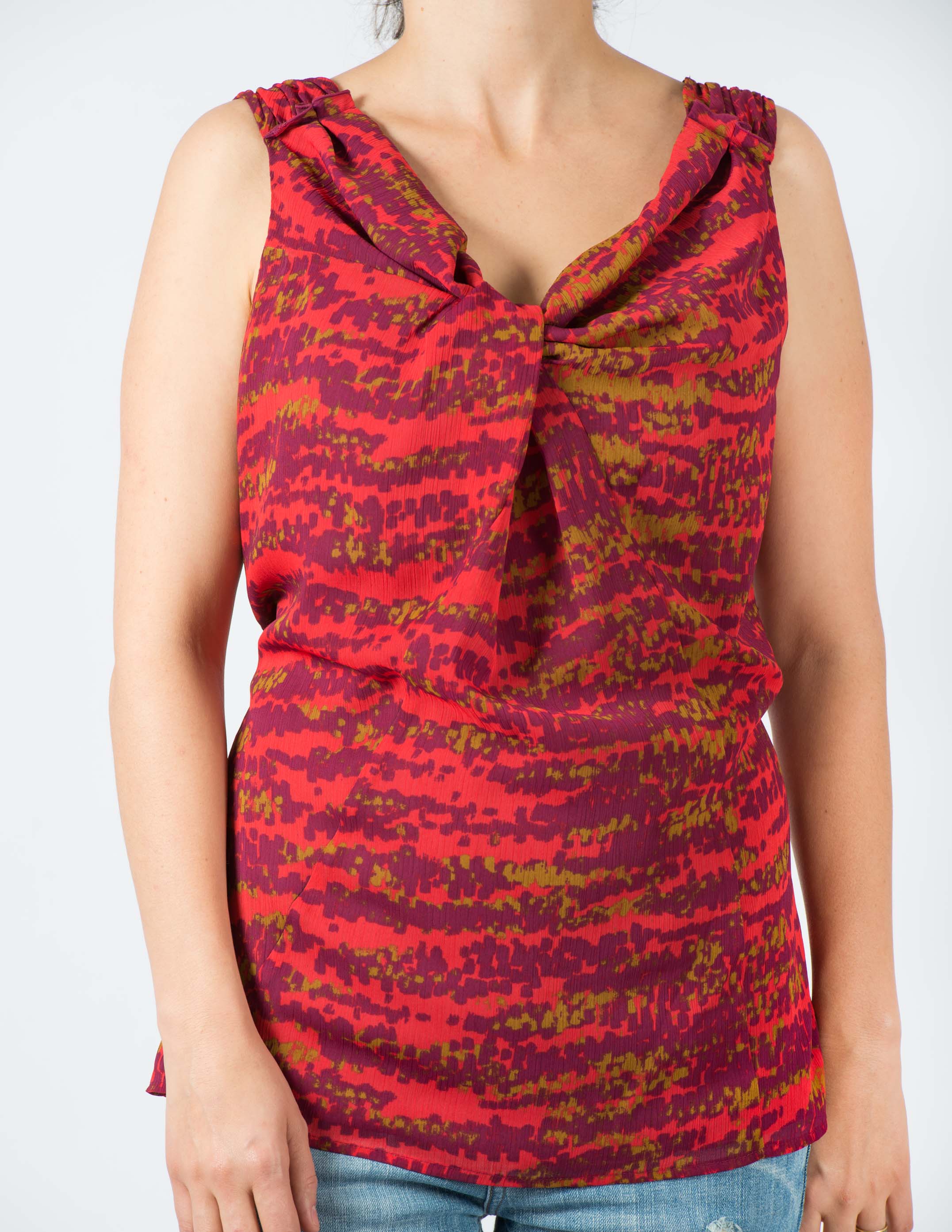 Blusa en gasa estampada