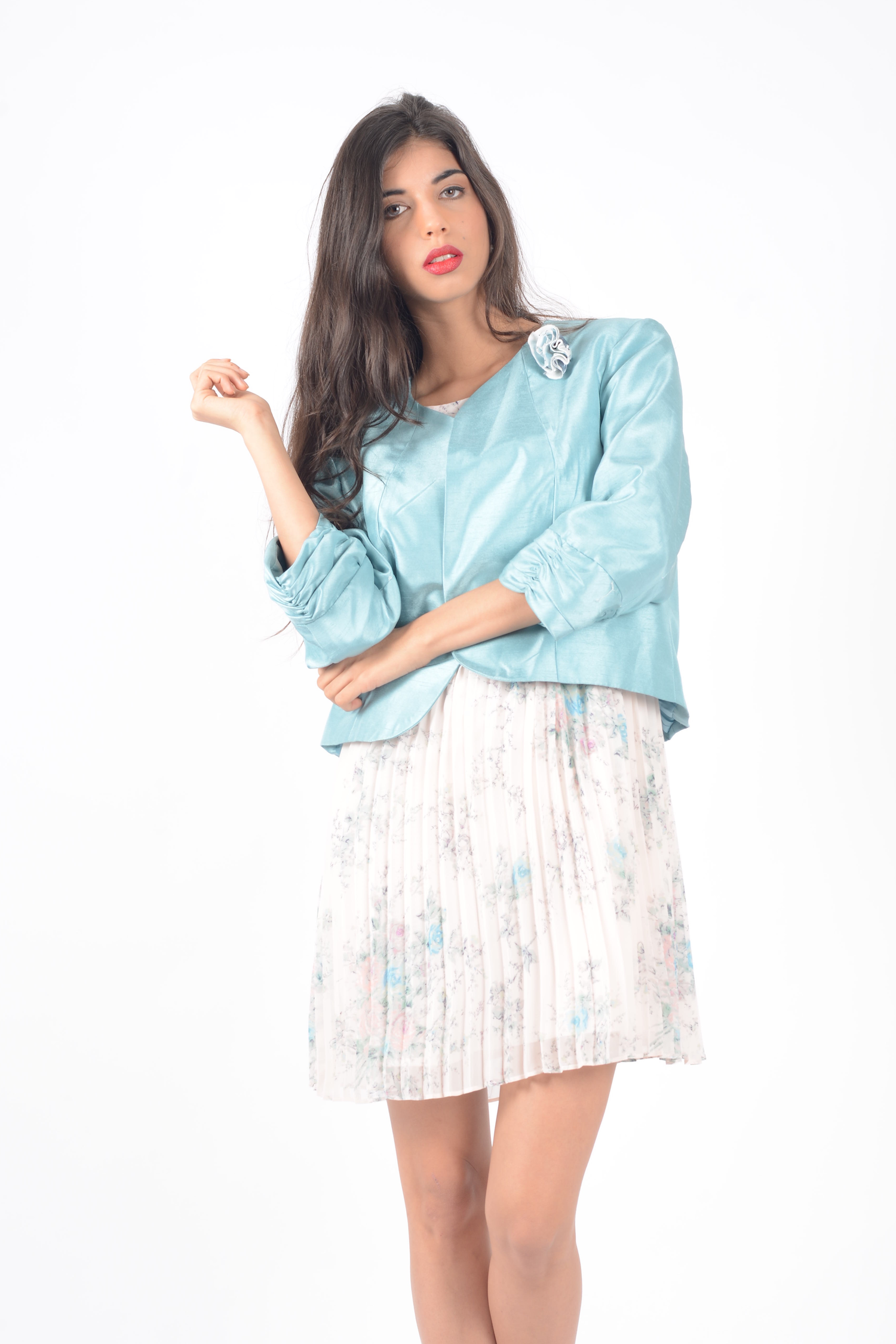 Chaqueta en tafeta verde agua