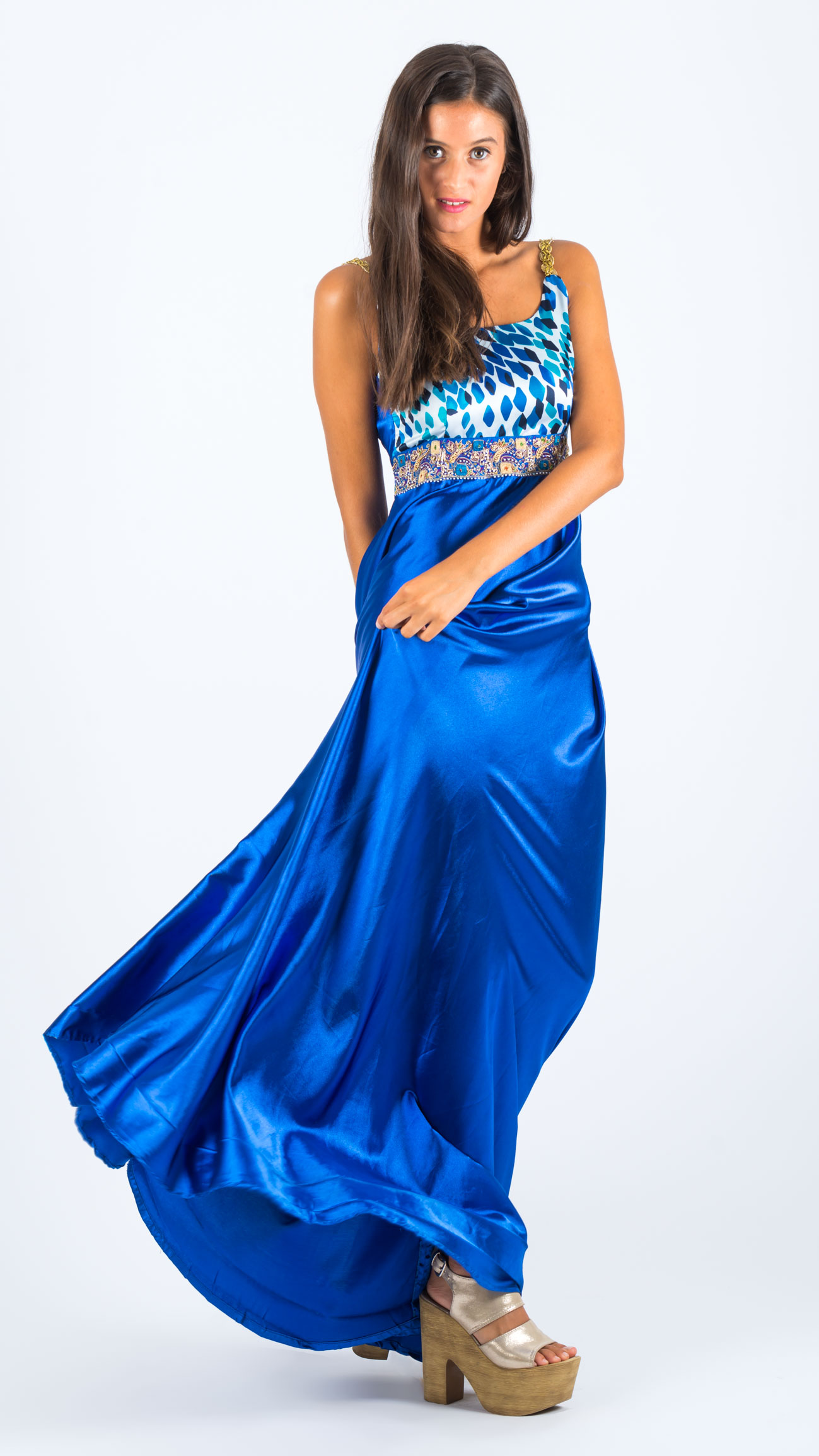 Vestido con top estampado
