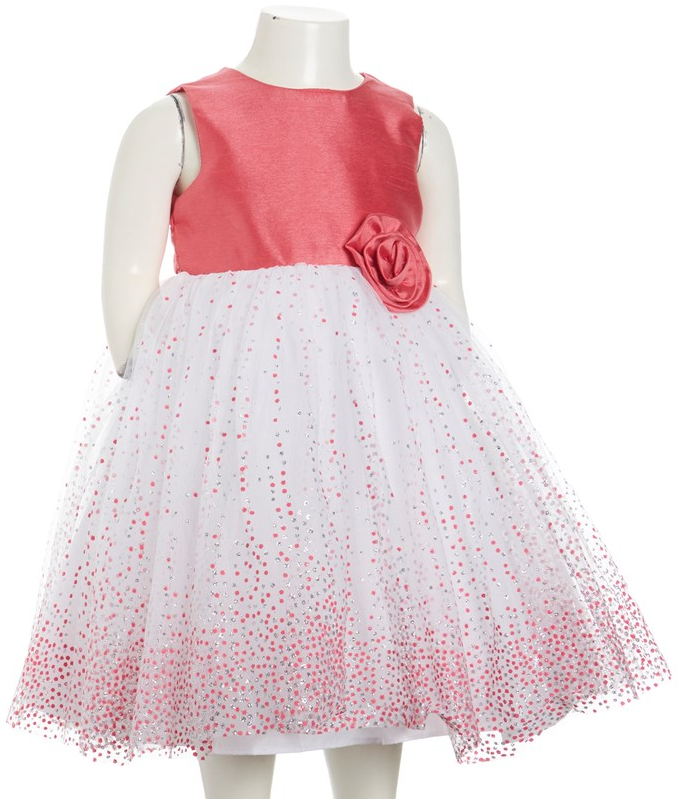 Vestido con top en tafeta y falda en tul