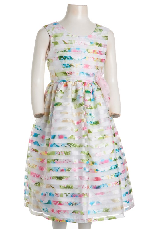 Vestido en organza a rayas