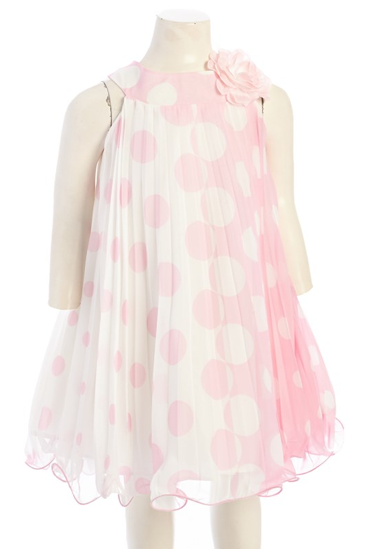 Vestido plisado a lunares