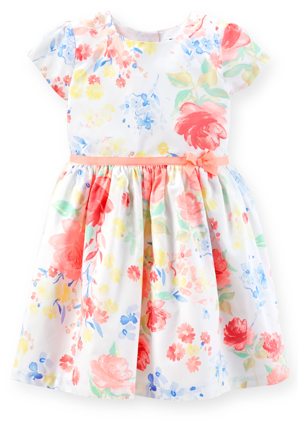 Vestido floreado con moña en cintura