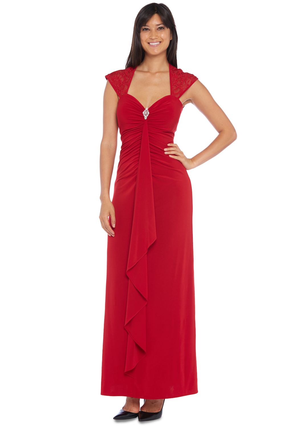 Vestido con mangas de encaje