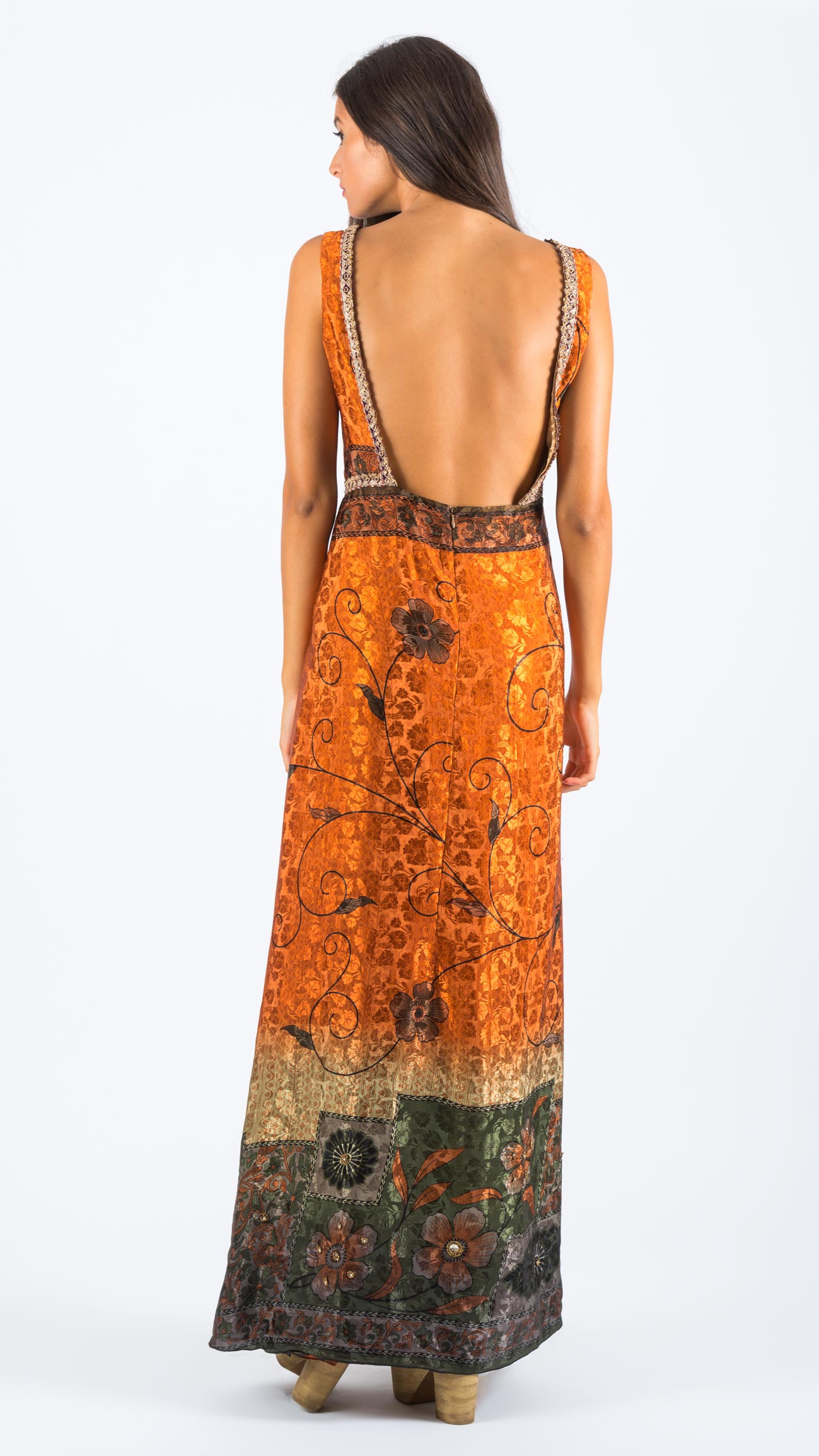 Vestido en seda estampada