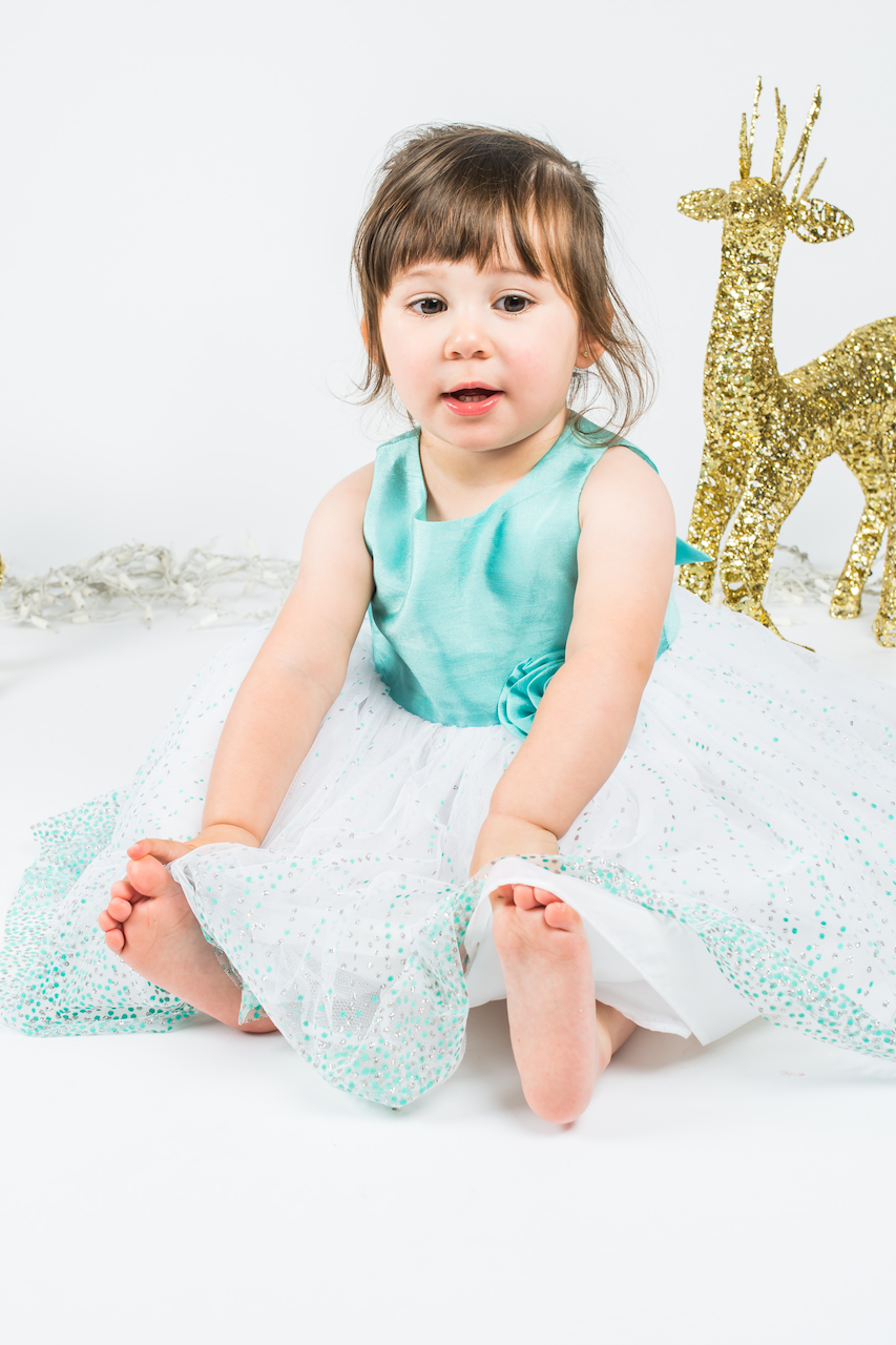Vestido con top en tafeta y falda en tul