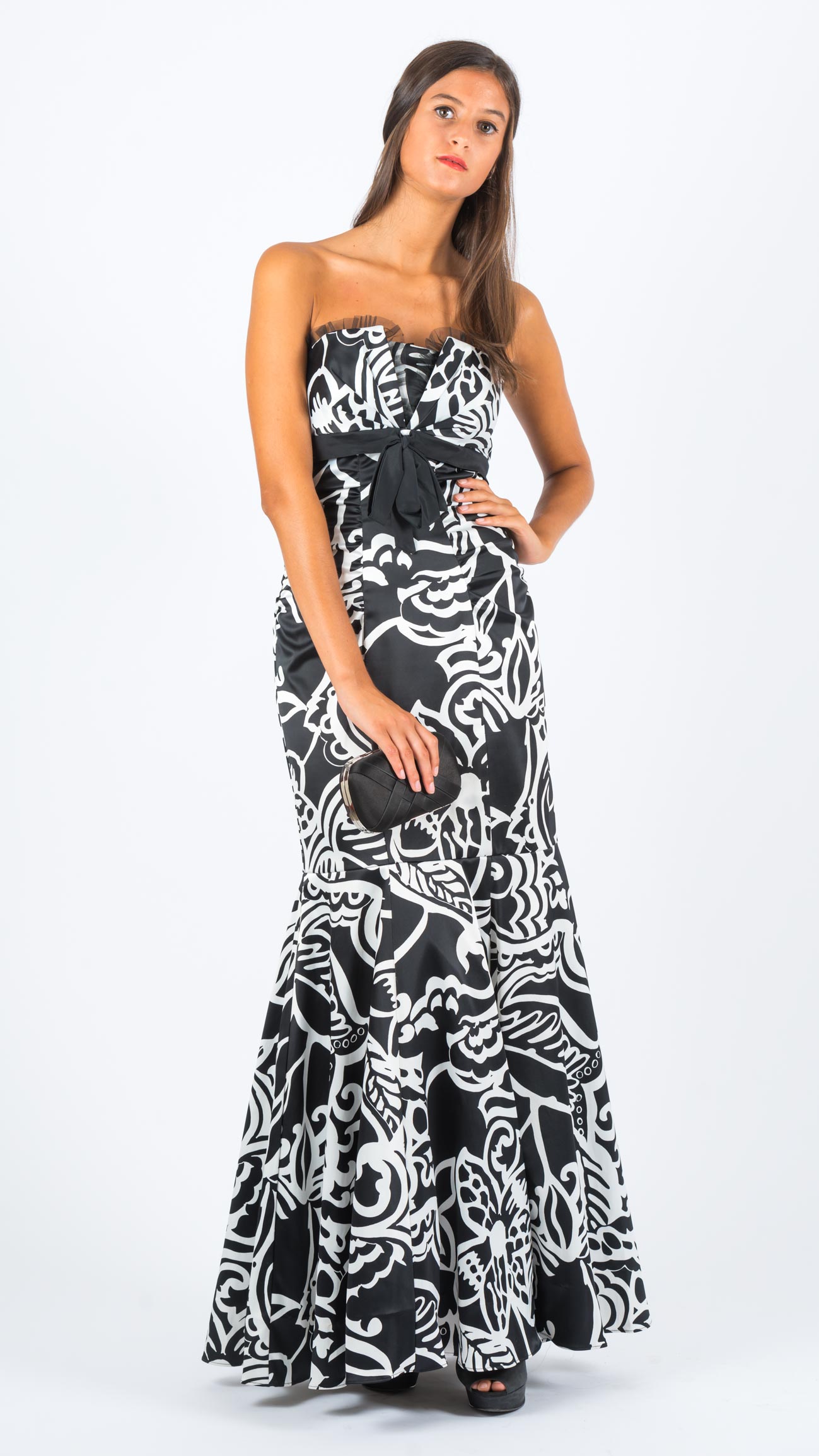 Vestido en satén estampado