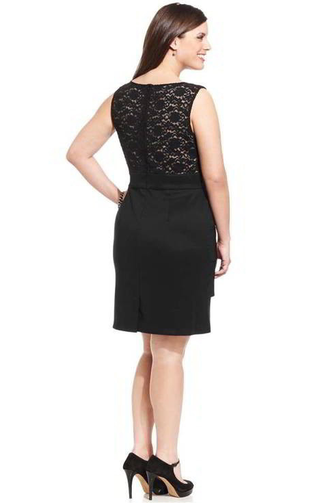 Vestido con top en encaje y falda con volados
