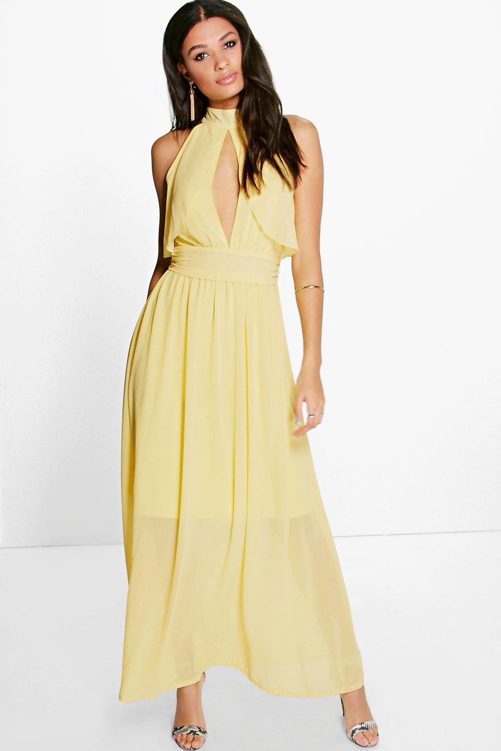 Vestido en gasa amarilla