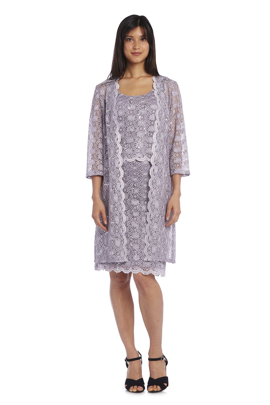 Conjunto de chaqueta y vestido de encaje