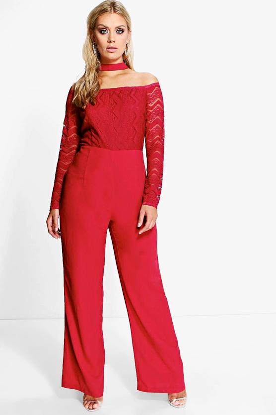 Enterito off the shoulder con top de encaje y gargantilla
