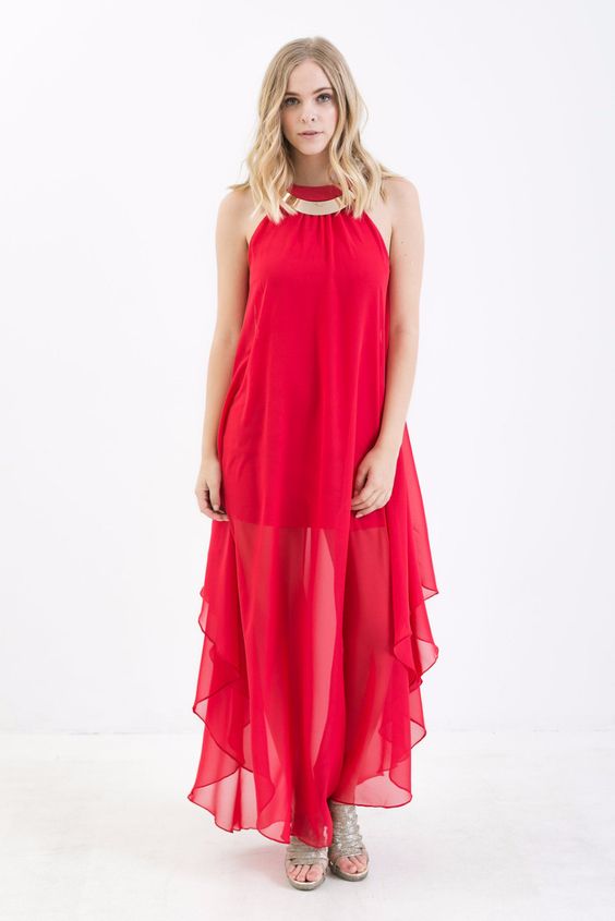 Vestido con falda en pico