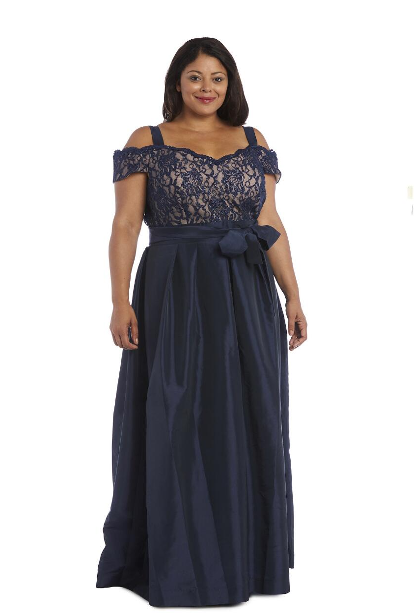 Vestido cold shoulder con top en encaje