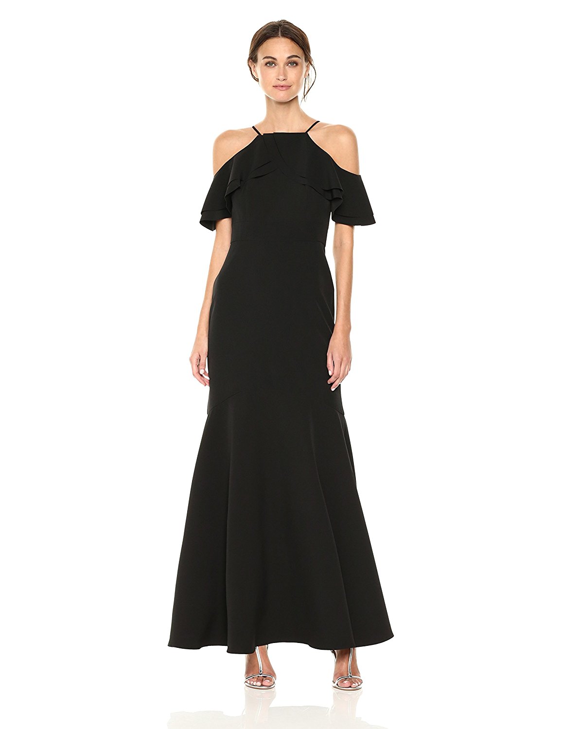 Vestido cold shoulder con mangas caídas