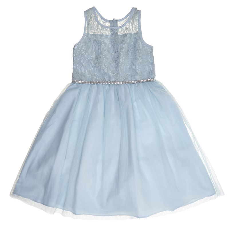 Vestido con top de encaje y bordado en cintura