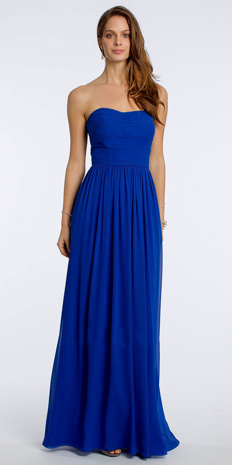 Vestido en gasa con top drapeado