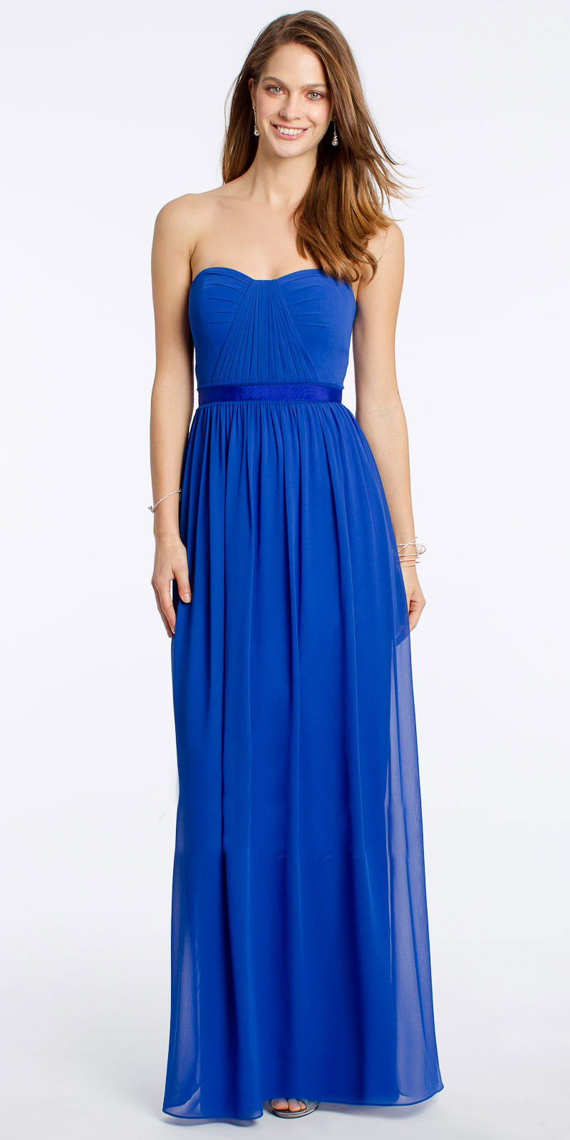 Vestido en gasa con top drapeado