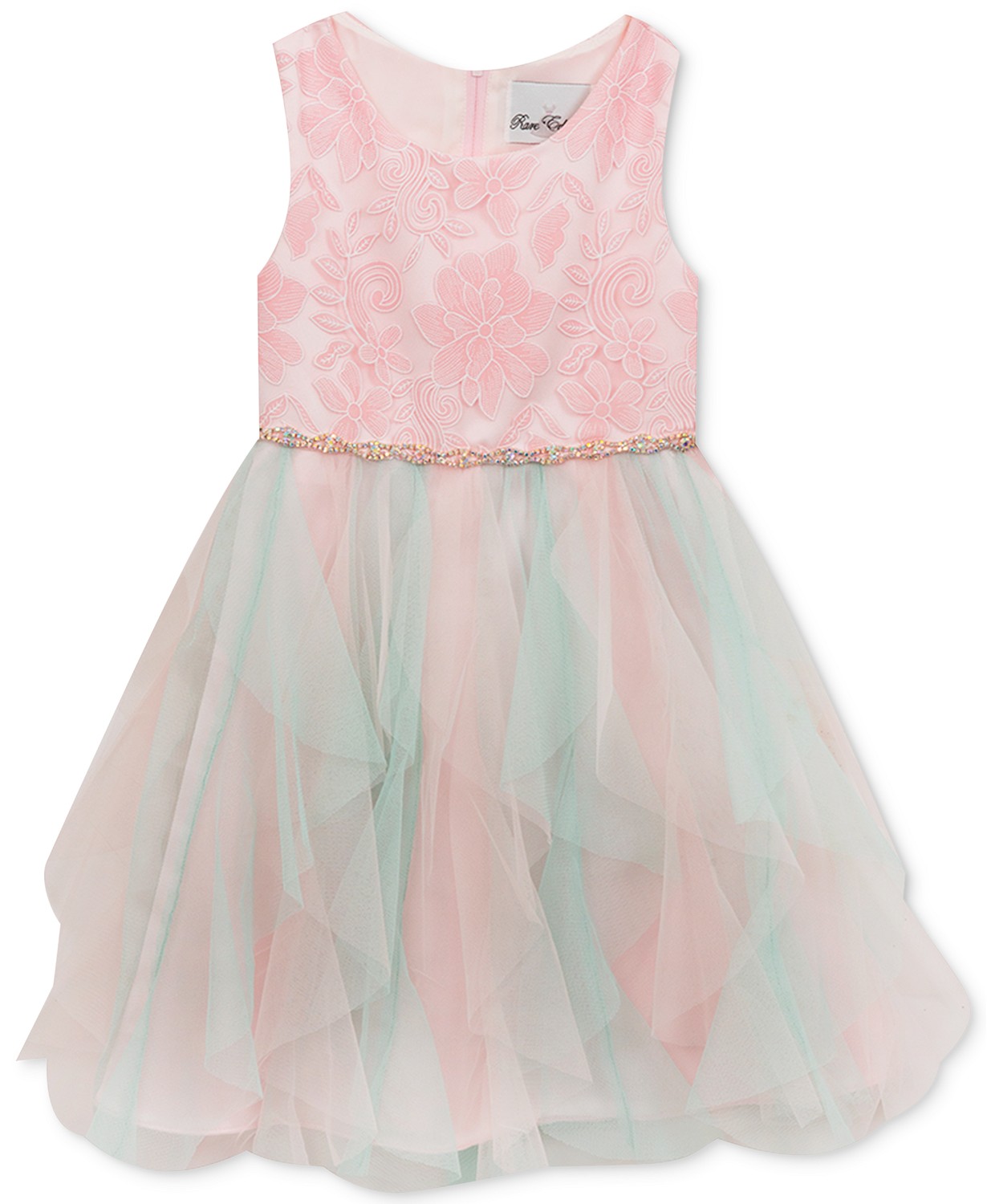 Vestido con top de encaje y falda en tul