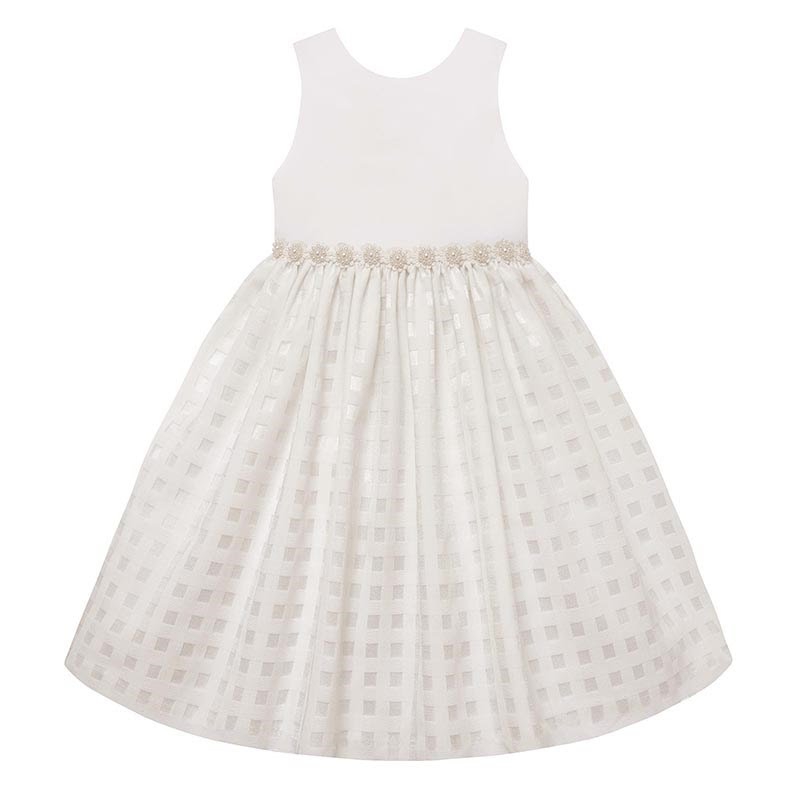 Vestido con perlas en cintura