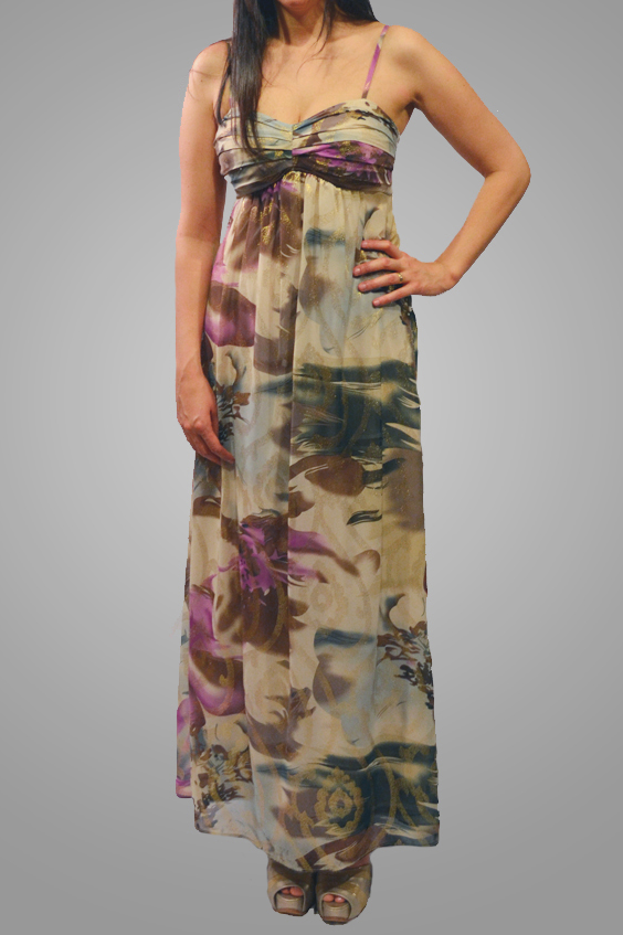 Vestido dorado estampado