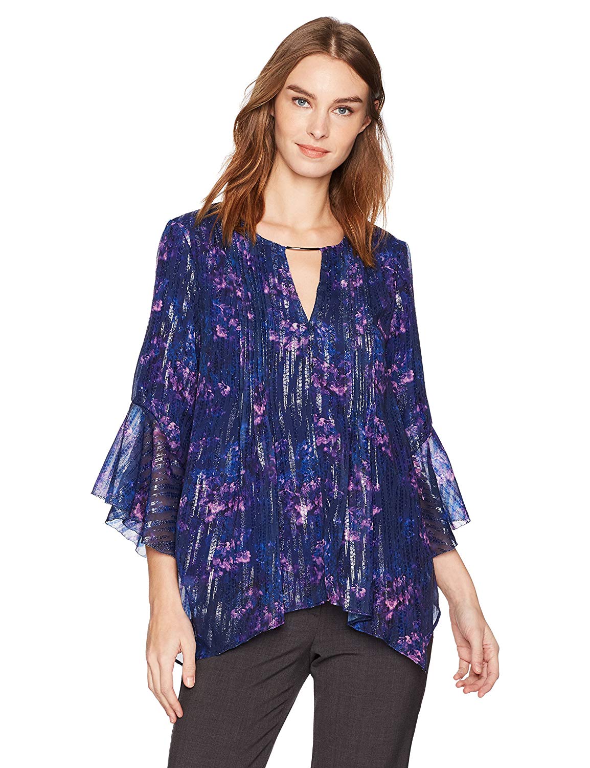 Blusa en gasa estampada