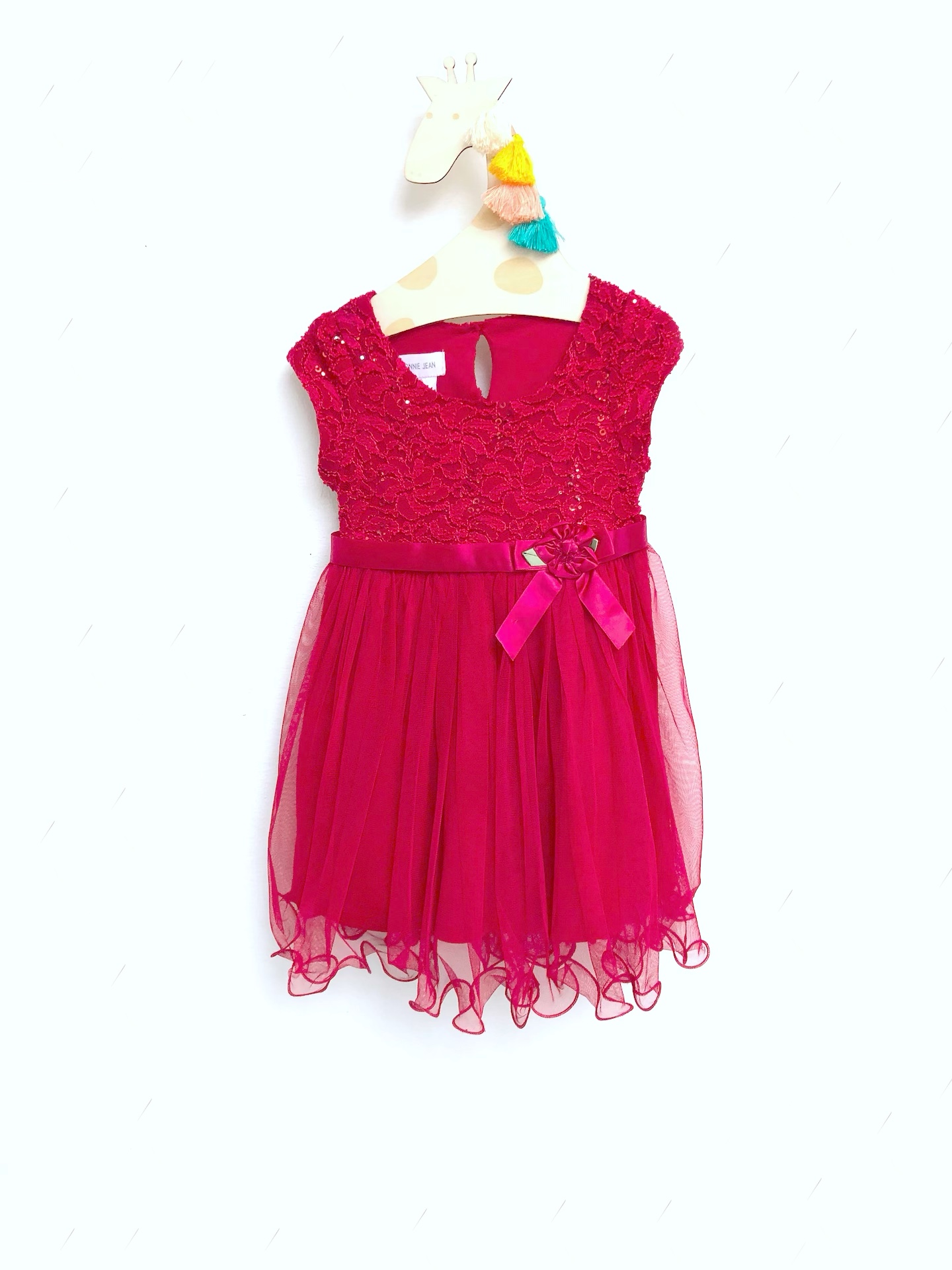 Vestido rojo con falda en tul