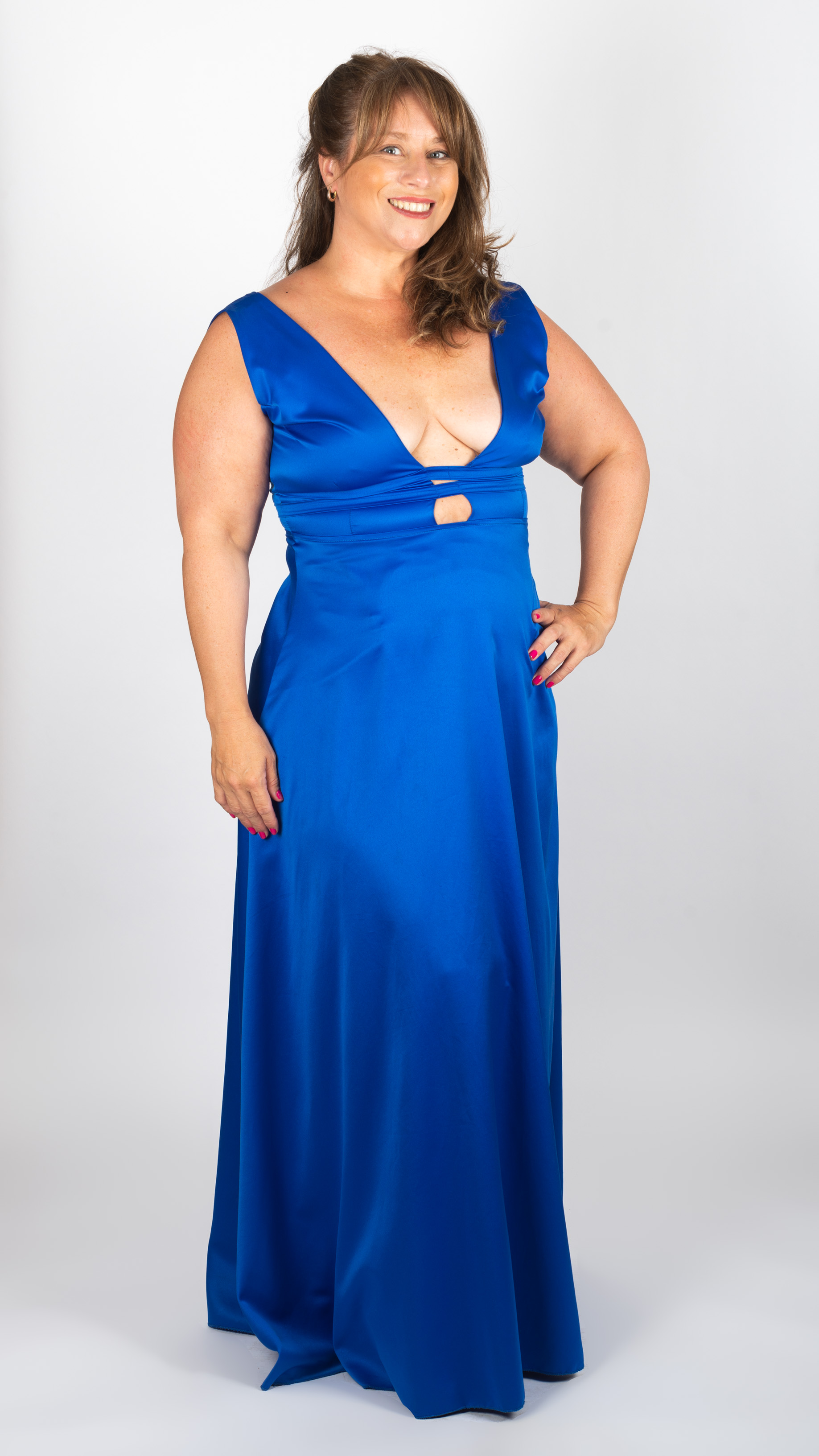 Vestido en satén azul