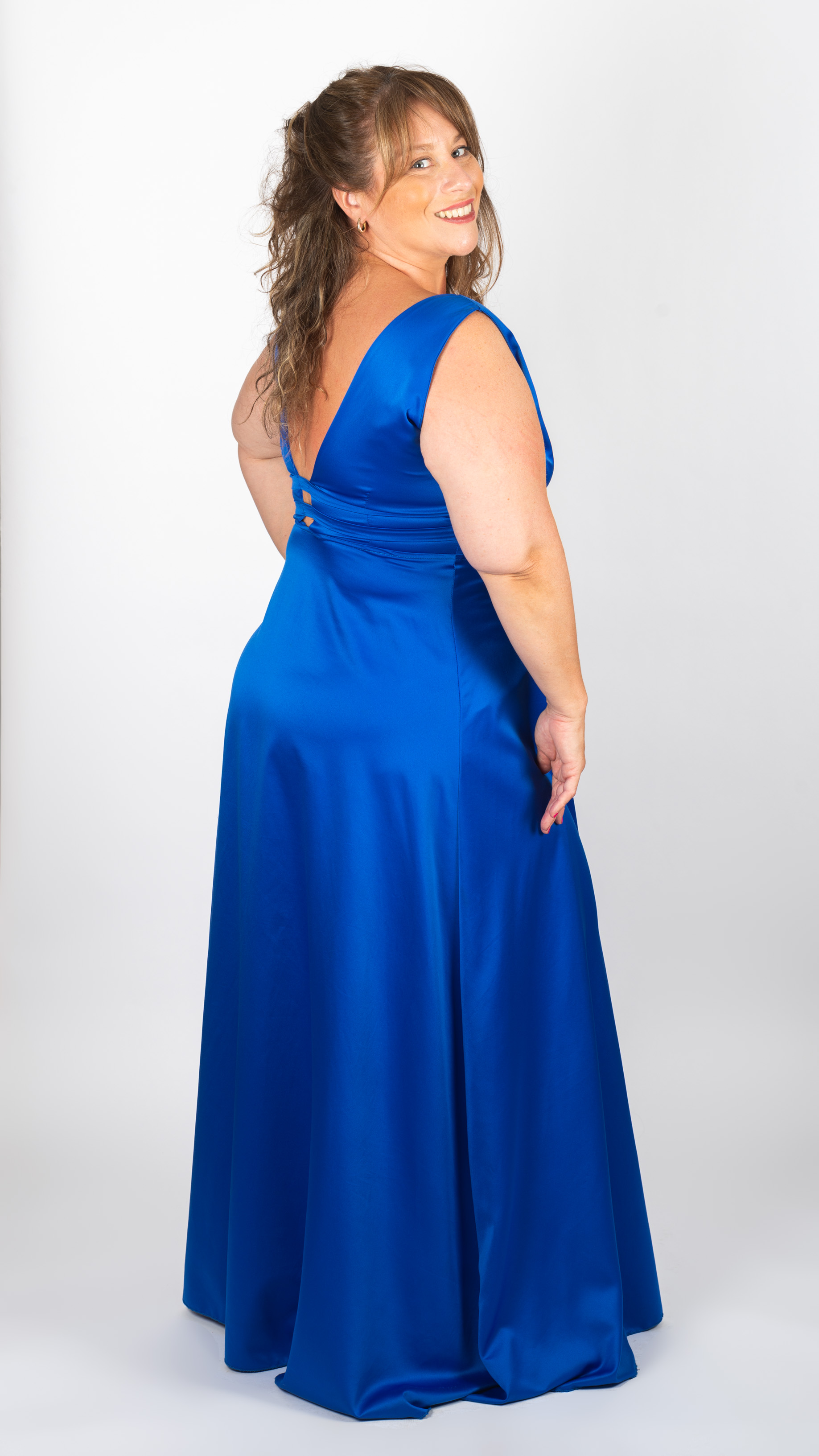 Vestido en satén azul