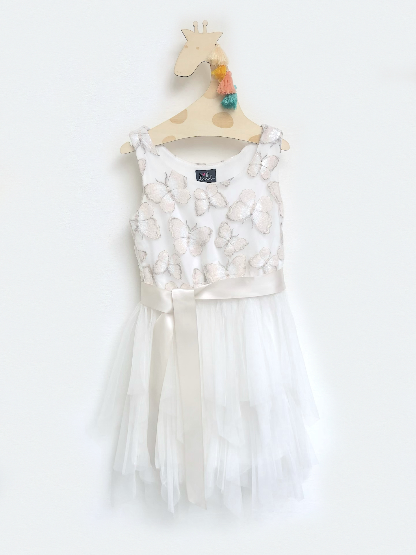Vestido con top con mariposas