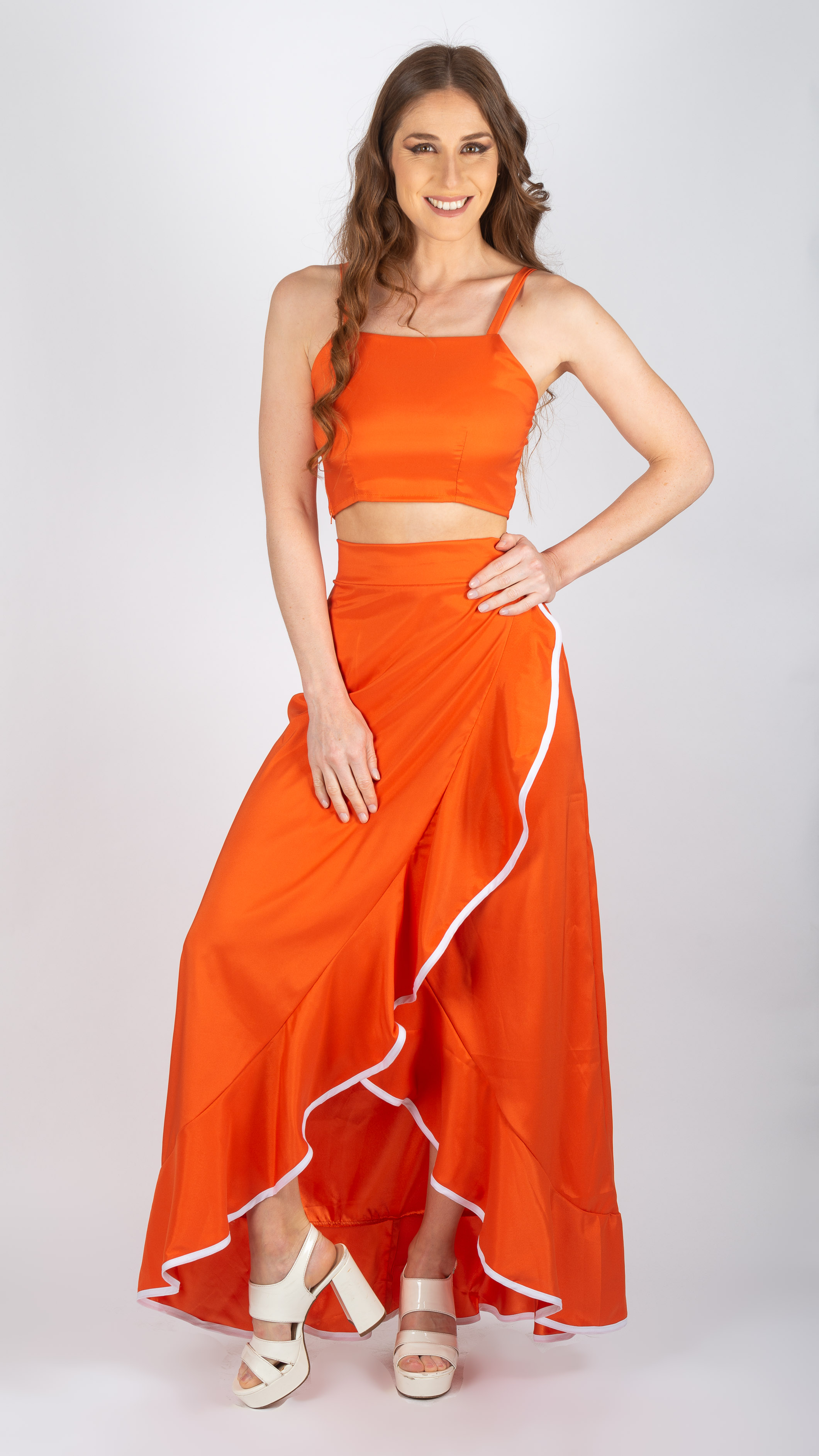 Top recto anaranjado reversible