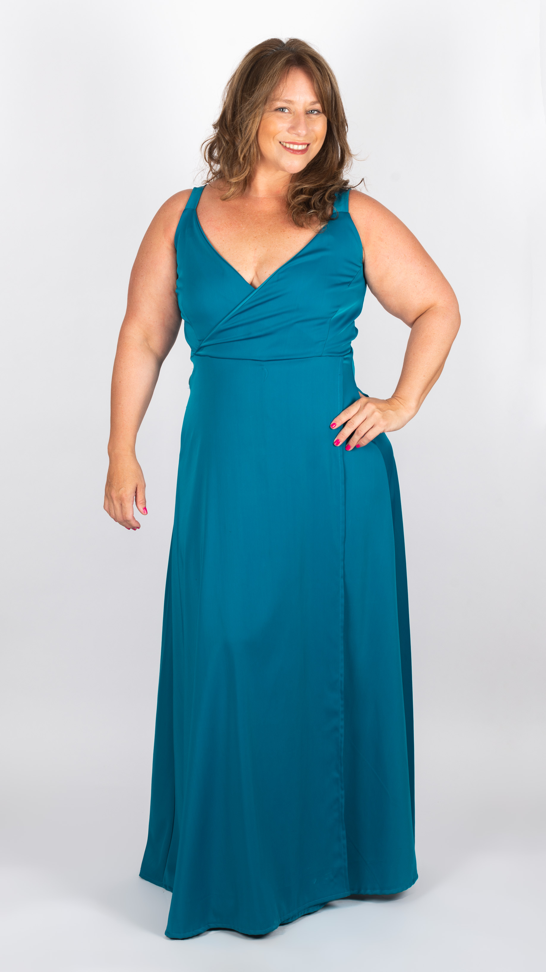 Vestido cruzado con tajo