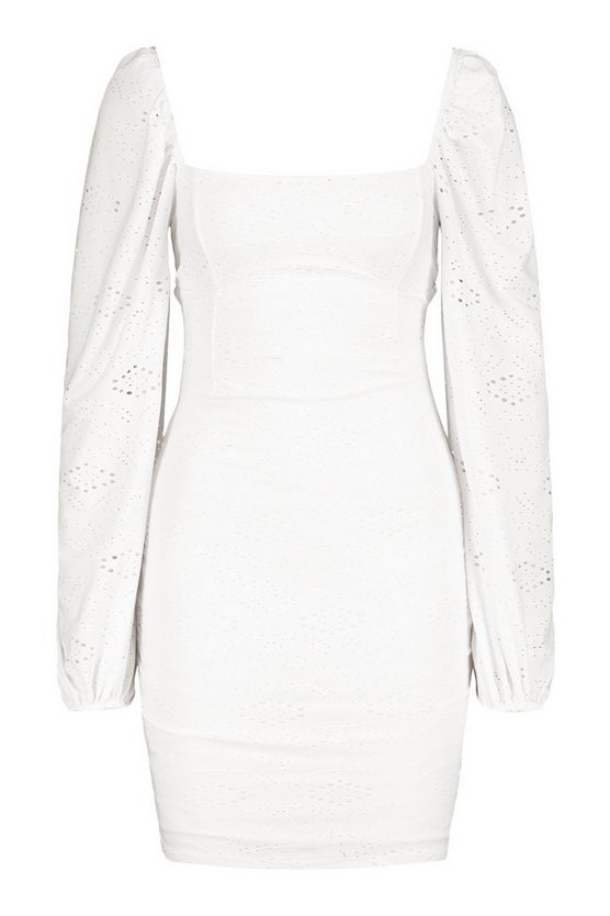Vestido en borderie blanco