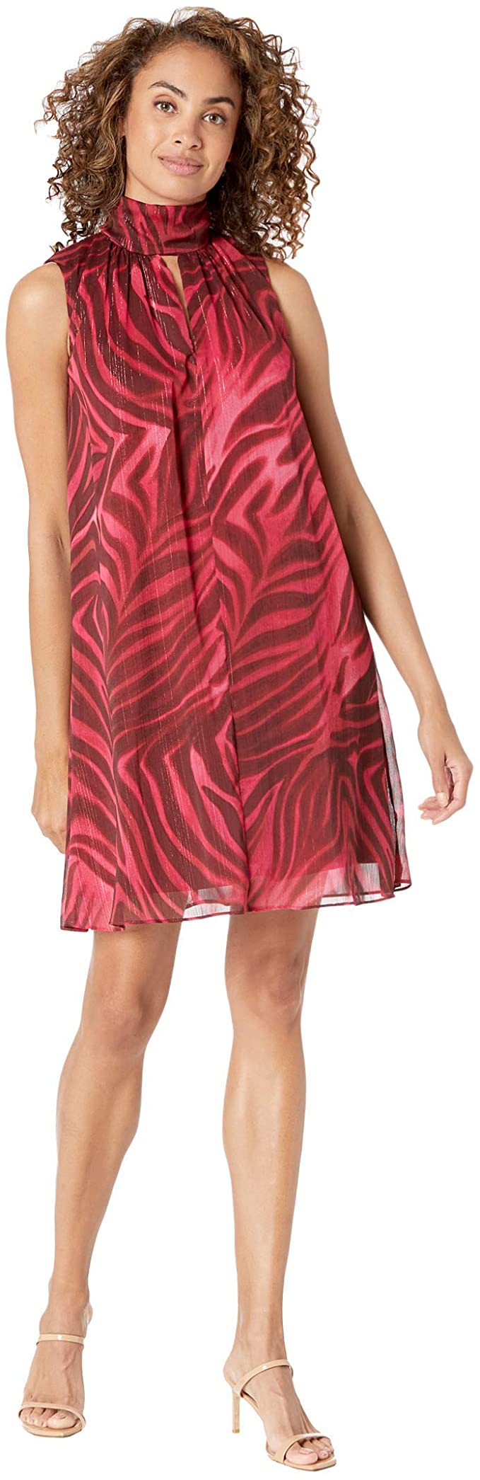 Vestido en gasa estampada que se ata atrás