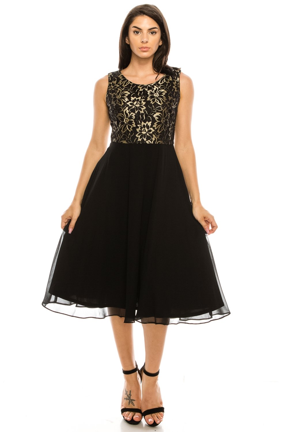 Vestido con top de encaje